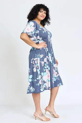 Miniatura 6 de Eloges - Vestido midi floral con manga mariposa para mujer, S-3X