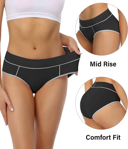 Miniatura 2 de wirarpa - Ropa interior elástica de algodón para mujer cómodas de media cintura pantaletas transpirables Multipaquete