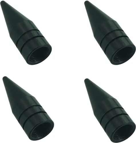 Miniatura 4 de Abfer Tapas de válvula de neumáticos, tapas de vástago de aire de automóvil, cubiertas para vástagos de presión para bicicletas, vehículos, Negro