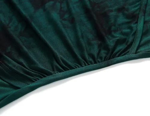 Miniatura 6 de Beauhuty Blusa de manga corta con cuello en V profundo para mujer, fruncida, sexy, ajustada