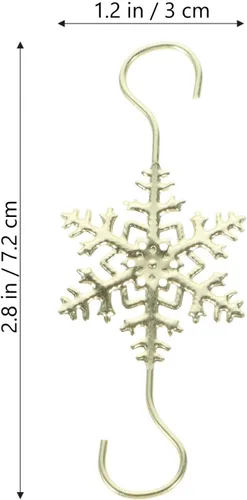 Miniatura 2 de HOMSFOU Decoración de escritorio, 10 ganchos de adorno de árbol de copo de nieve, ganchos decorativos de alambre de metal para árbol de Navidad