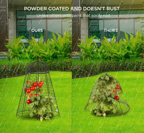Miniatura 4 de boldworks Cloches de Jardín para Plantas, Jaulas de Alambre de Pollo para Proteger de Animales al Aire Libre, Extra Grandes, Resistente a