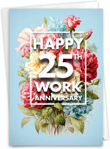 Miniatura 11 de NobleWorks Tarjeta de felicitación de 25 aniversario (compañero de trabajo) con sobre de 5 x 7 pulgadas para hombres, mujeres (1 tarjeta) 25 años