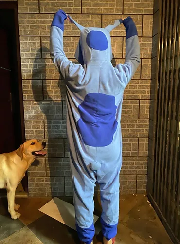Miniatura 6 de Pijama de animal para adultos, con puntada, para cosplay, ropa para el hogar, color azul