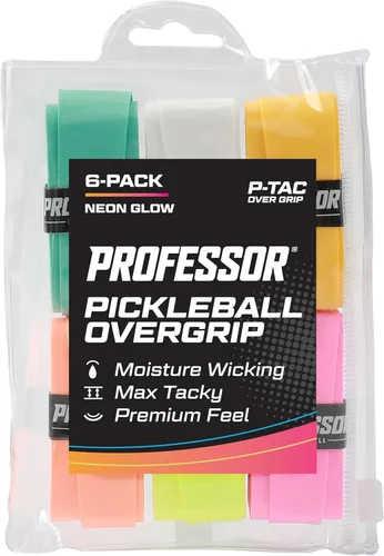 Miniatura 10 de Professor P-Tac Pickleball Paddle Overgrip – Cinta de agarre máxima adherente que absorbe la humedad para paletas de pickleball en paquetes de 6