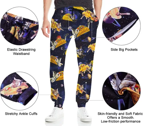 Miniatura 2 de uideazone - Pants deportivos de estilo casual con estampados en 3D, para hombres y mujeres