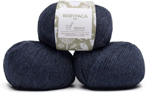 Miniatura 57 de 100% Hilo de Lana de Alpaca Bebé (Juego de 3 Madejas, 150 Gramos) Peso DK - Hecho en Perú - Celestialmente Suave y Perfecto para Tejer y Ganchillo