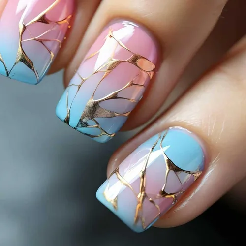 Miniatura 11 de Uñas postizas cuadradas cortas a presión, uñas postizas de color rosa, de cobertura completa, uñas postizas con purpurina plateada con diseños