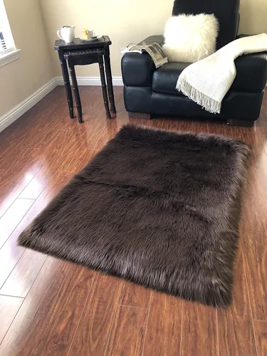 Miniatura 16 de LAMBZY Alfombra rectangular de piel de oveja sintética, súper suave, hipoalergénica, de felpa, lujosa alfombra de felpa sedosa para dormitorios