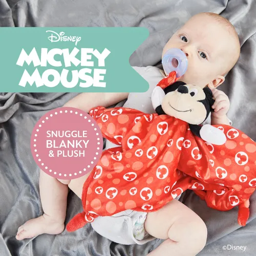 Miniatura 2 de KIDS PREFERRED Disney Baby Mickey Mouse - Manta de seguridad de peluche con diseño de animal de peluche, 13.18 x 13.18 x 3.5 pulgadas