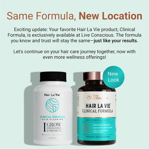 Miniatura 2 de Hair La Vie Live Conscious - Vitaminas clínicas para el crecimiento del cabello para mujeres y hombres con biotina, colágeno y palma enana americana