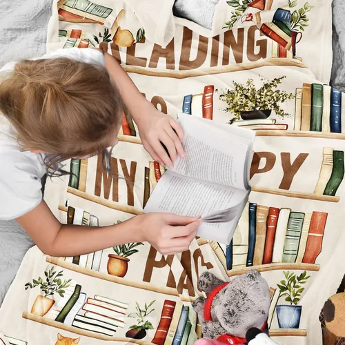 Miniatura 5 de CUJUYO Regalos para Amantes de los Libros para Mujeres y Hombres Manta 50"x40" - Regalos para Bibliotecarios Manta Tipo Throw - Regalos de Club