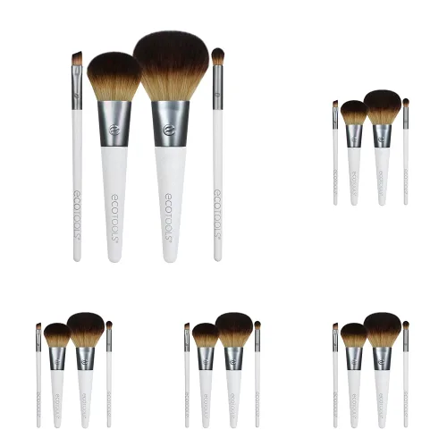 Miniatura 10 de EcoTools Kit de brochas de maquillaje para llevar, juego de brochas aptas para viajes, prácticas herramientas de maquillaje para polvos, rubor