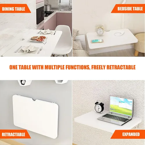 Miniatura 5 de Mesa plegable montada en la pared, mesa de hojas caídas, mesa plegable para lavandería, banco de trabajo plegable para pared, escritorio de pared