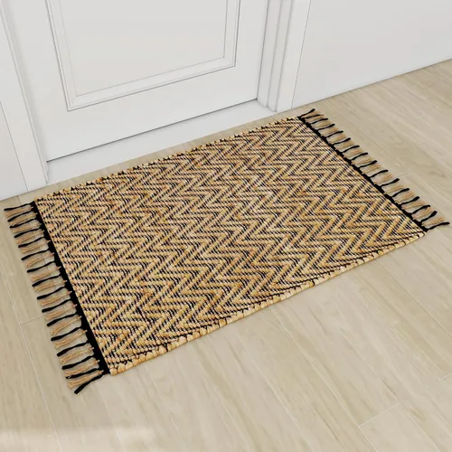 Miniatura 20 de Eco Crave Alfombra de pasillo de yute de 2,6 x 8 pies – Alfombra de diseño geométrico 100% natural de yute trenzada a mano, alfombra de acento