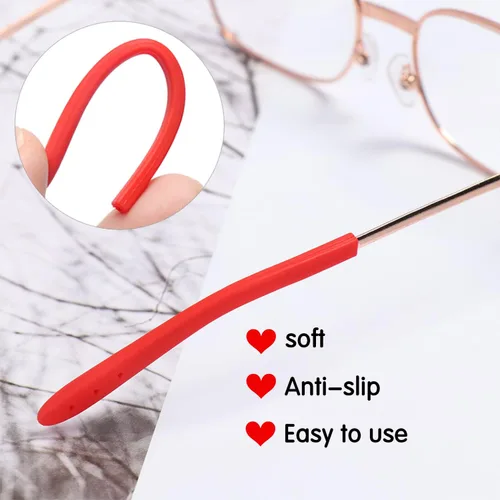 Miniatura 3 de Puntas de patillas para lentes antideslizantes para lentes antideslizantes para sujetar las orejas, manga de tubo, lentes cómodos de repuesto