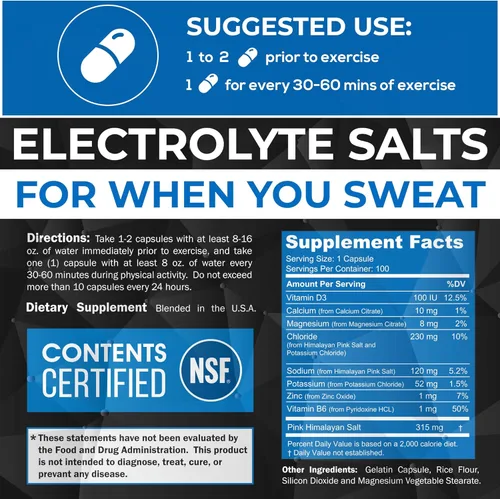 Miniatura 2 de Polyfit Sales de electrolitos – 100 pastillas de sal – Certificado NSF – Comprimidos de sal de reemplazo de electrolitos para corredores