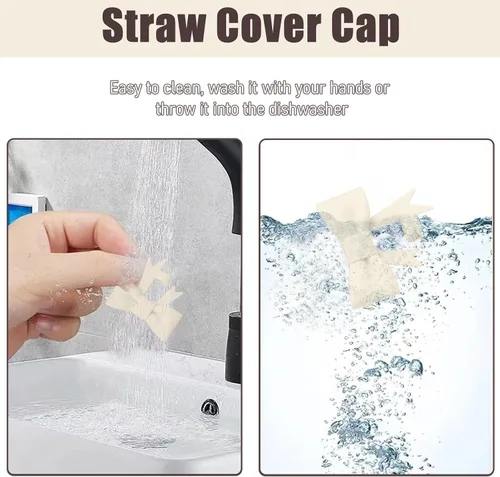 Miniatura 3 de 6 piezas de cubiertas de pajita de silicona para vasos Stanley de 40/30 oz 10 mm (0.4 pulg) cubiertas de pajita a prueba de polvo con diseño