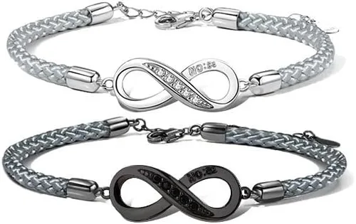 VOYOMI Pulseras de promesa de cuerda para parejas, pulseras de amistad para dos, pulseras para mejores amigas, pulseras para parejas, regalos para