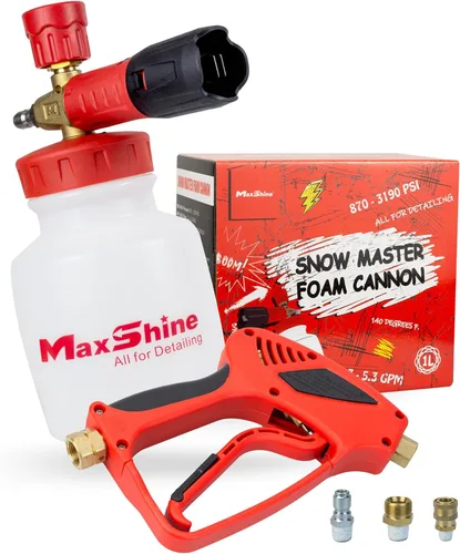 Miniatura 7 de Maxshine Pistola de lavado a presión corta Pro – Pistola de lavado eléctrico de 5000 PSI con bloqueo automático de conexión rápida de 1/4 pulgadas