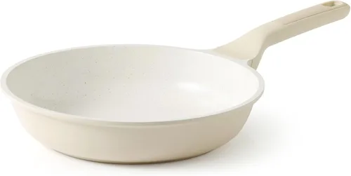 SENSARTE Sartén antiadherente de cerámica de 8 pulgadas, sartén saludable no tóxica, sartén para tortilla compatible con inducción con mango Blanco