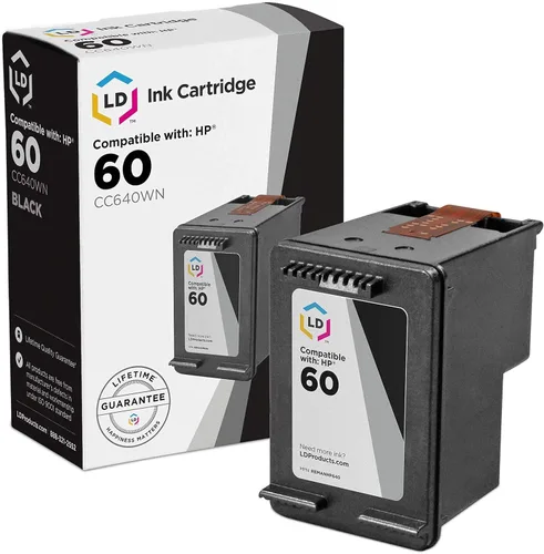 LD Productos Cartucho de tinta compatible remanufacturado Reemplazo para HP 60 CC640WN (negro) para uso en impresoras HP Photosmart, Envy e