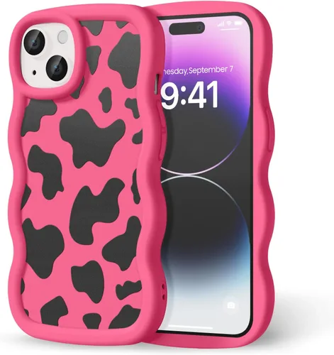 Miniatura 286 de Compatible con iPhone SE/8/7 Funda para Mujeres y Niñas, Marco Ondulado Rizado con Patrón Lindo, Estética Delgada Suave Silicona TPU Parachoques