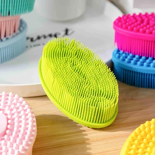 Miniatura 48 de Cepillo sensorial prémium para niños o autismo, limpiador corporal de silicona suave, 2 en 1, cepillos sensoriales para terapia ocupacional, esponja