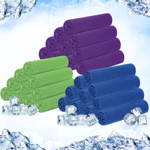 Miniatura 35 de Hosuly Paquete de 30 Toallas Refrescantes, 40"x12" Hielo Transpirables Suaves Frías Paño de Sudor Microfibra Paños de Entrenamiento para Gimnasio