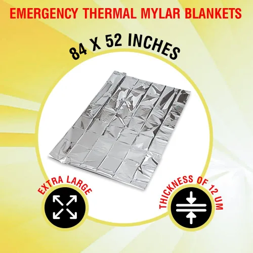 Miniatura 5 de Rawyer - Paquete de 50 mantas de supervivencia térmica de emergencia, mantas Mylar para exteriores, campamento, senderismo, supervivencia en climas