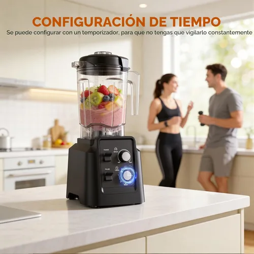 Miniatura 5 de Licuadora, licuadora de 1800 W con molinillo, licuadoras profesionales de 6 cuchillas para cocina, tritura hielo, autolimpieza, tarros de 68 onzas