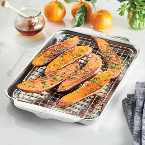 Miniatura 7 de Hestan Provisions OvenBond - Sartén mediana de acero inoxidable con revestimiento triple de 12 x 15 pulgadas