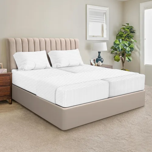 Miniatura 56 de SGI bedding Juego de sábanas King de 36 pulgadas, 100 % algodón egipcio, sábanas ajustables de 600 hilos, juego de sábanas ajustables de 4 piezas