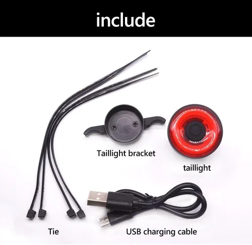Miniatura 6 de Luz trasera inteligente para bicicleta ultra brillante, luz de bicicleta recargable encendido/apagado automático, luces LED impermeables IPX6