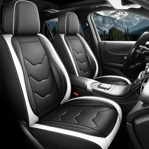 Miniatura 12 de otoez Juego completo de fundas universales de cuero para asiento de automóvil, 5 asientos, compatible con la mayoría de Honda, Toyota, Chevy Ford
