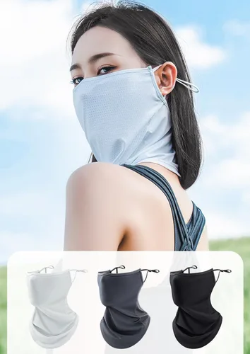Miniatura 9 de Funda protectora solar para la cara, protección UV, bufanda para la cara, para mujeres y hombres, con cintas elásticas para las orejas, protector