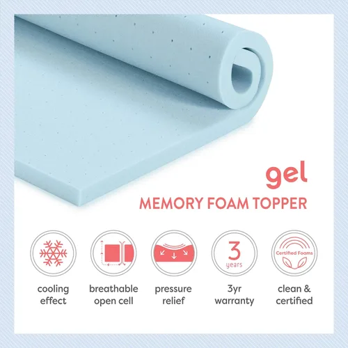 Miniatura 9 de Best Price Mattress - Cubrecolchón ventilado de espuma viscoelástica de 1.5 pulgadas, infusión de gel refrescante, certificado CertiPUR-US