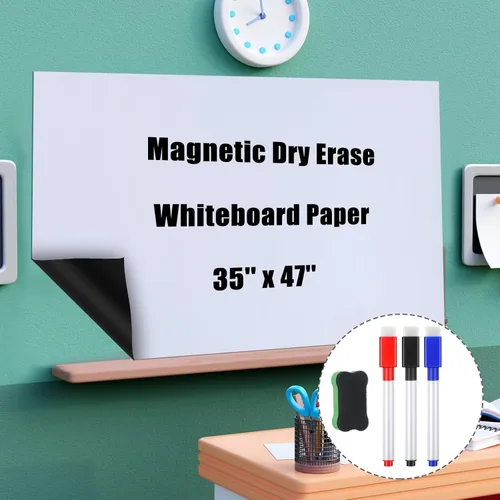 Miniatura 8 de Adhesivo de borrado en seco para decoración de pared, papel de contacto autoadhesivo para pizarra blanca, papel de pared magnético para despegar