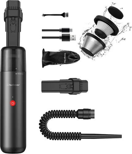 Chuboor Mini aspiradora, potente aspiradora inalámbrica recargable para automóvil, pequeño eliminador de polvo para polvo, arena, migas, aspiradora