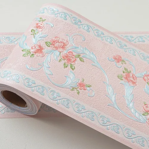 Miniatura 14 de AbaBoorty Borde de Papel Pintado Floral Verde Decor 196"X4.1" De Despegar y Pegar Borde de Pared Impermeable Azulejos Adhesivos Pegatinas de Papel