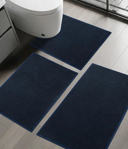 Miniatura 31 de YIHOUSE Juego de 2 tapetes de baño ultrafinos de secado rápido, tapete de baño absorbente para baño, antideslizante, lavable a máquina (beige)