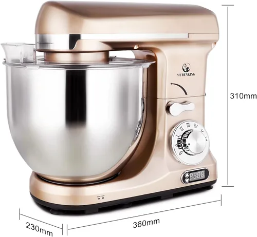 Miniatura 4 de Professional - Mezclador MK37A 500W, recipiente 5-Qt, 6 velocidades, con cabezal inclinado, máquina eléctrica para mezclar alimentos, Champán