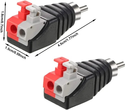Miniatura 2 de MATTOX Cable de altavoz a audio macho RCA conector adaptador Jack Plug 10pcs/Set