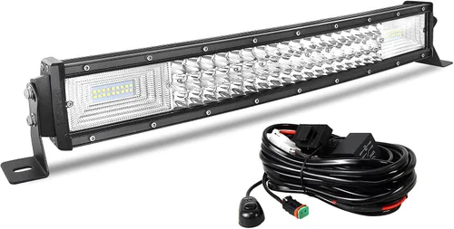 Miniatura 11 de Willpower Barra de luz LED curvada de 52 pulgadas, 675 W, combo de luces LED todoterreno con conector DT, arnés de cableado, luces de conducción