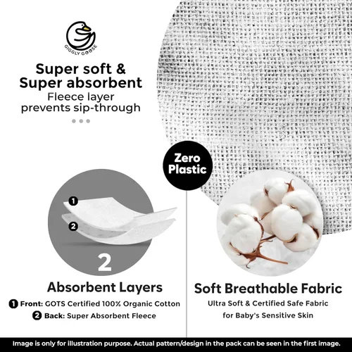 Miniatura 5 de Organic Cotton Baby Bibs for Drooling & Teething – Soft, Ultra Absorbent Baby Bib Set for Boys & Girls, 3-Pack Baberos blancos