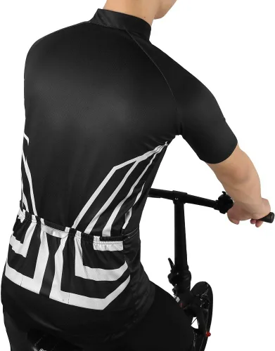 Miniatura 4 de Camisetas de ciclismo para hombre, camisetas de ciclismo de manga corta, chaqueta de bicicleta con cremallera completa