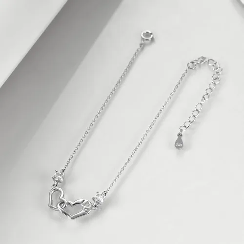 Miniatura 3 de POPLYKE Pulsera de plata de ley 925 con infinitovacaalacruzcorazón para mamá e hija, joyería para regalos de cumpleaños