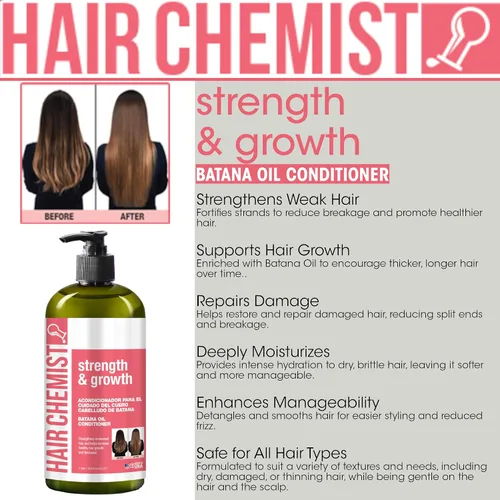 Miniatura 5 de Hair Chemist Strength & Growth Batana Oil Conditioner 33.8 oz. - Acondicionador fortalecedor e hidratante con aceite de batana para el crecimiento
