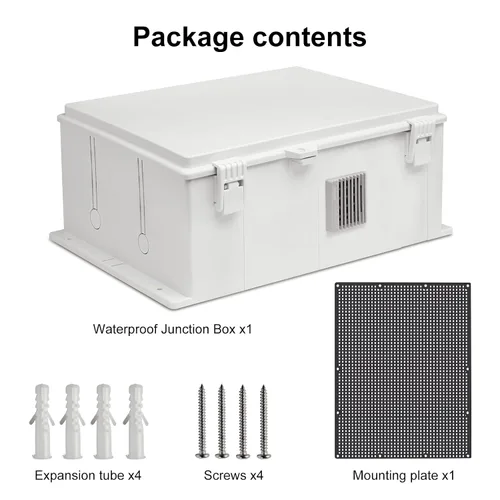 Miniatura 7 de Namunanee - Caja de conexiones eléctricas para exterior, recinto resistente al agua de ABS con panel de montaje interno y tapa con bisagras, 9.2" H