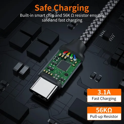 Miniatura 5 de JXMOX Cable de USB C, Carga Rápida de 3 A de USB A a Tipo C (2x 10 pies) Cable Cargador Largo para iPhone 15 16 17 Pro Max, Samsung Galaxy S25 S24